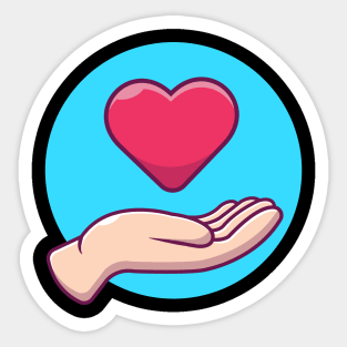 Hand bringing love cartoon Sticker